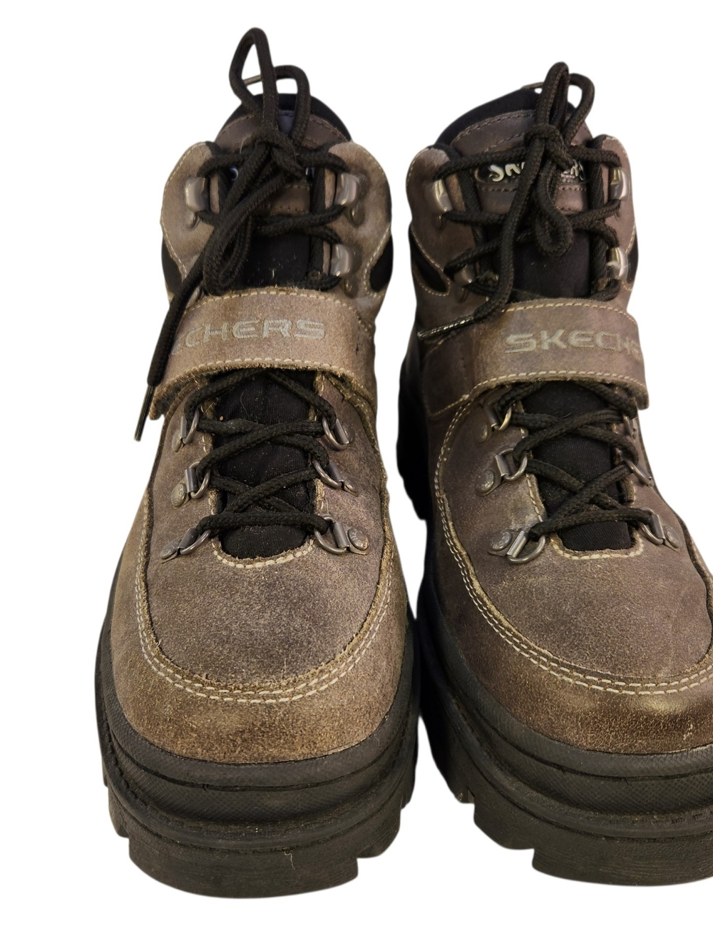 VTG  Skechers 2310 "Jammers" Womens 10 Boots brown  Y2K Chunky Lug Sole Platform